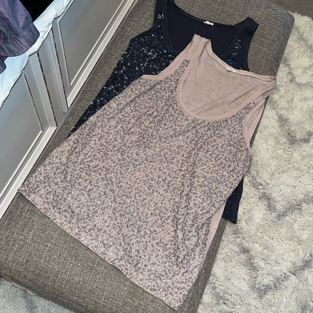 J crew sequin top bundle of two